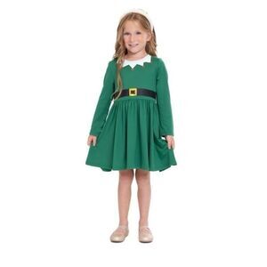 Holiday Toddler Girls Elf Dress with Hat, 2-Piece 18 month